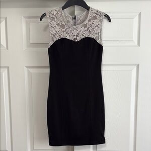Forever 21 Cream lace and Black Mini Dress